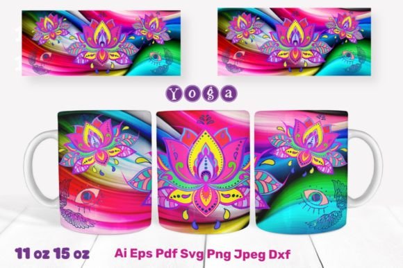 11 Oz 15 Oz Yoga Mug Wrap Holiday SVG
