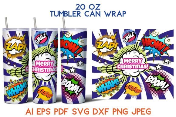 20 Oz Tumbler Merry Christmas Comics