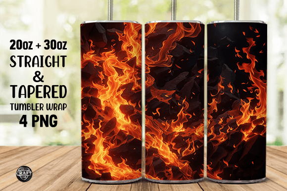 Blazing Fire Background Tumbler Wraps