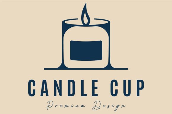 Candle Glasses Cup Light Logo Minimalist
