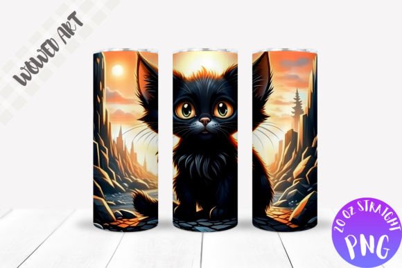 Cat 20oz Skinny Tumbler Wrap