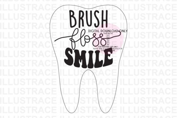 Dental Brush Floss Smile SVG