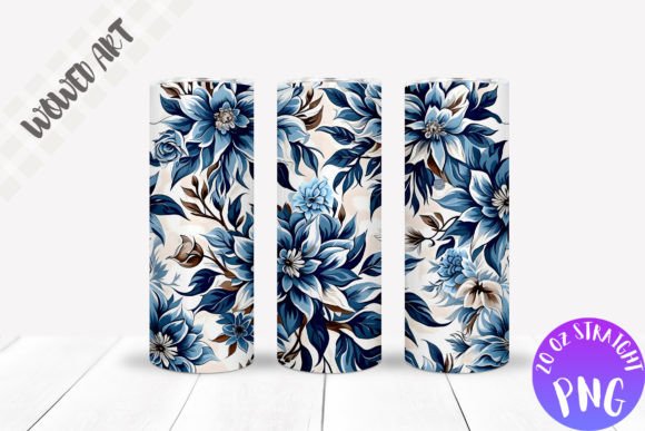 Floral Pattern 20oz Skinny Tumbler Wrap