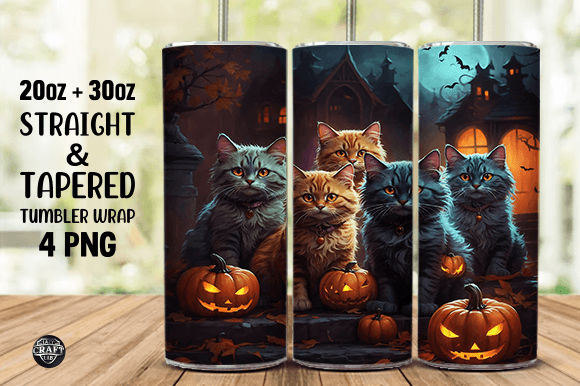 Halloween Cats Tumbler Wrap Sublimation