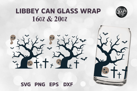Halloween Libbey Can Glass Wrap SVG