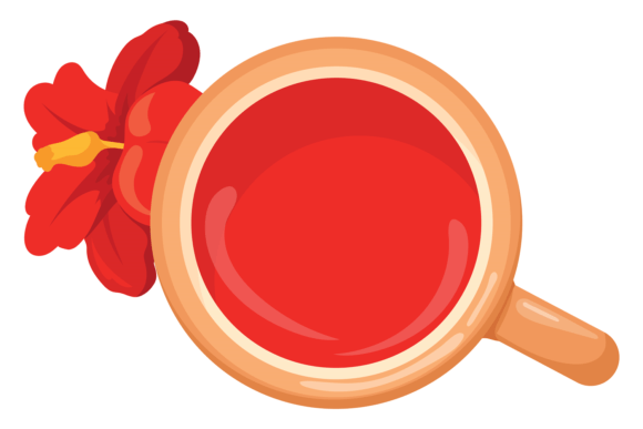 Hibiscus Tea Cup with Red Flower Top Vie