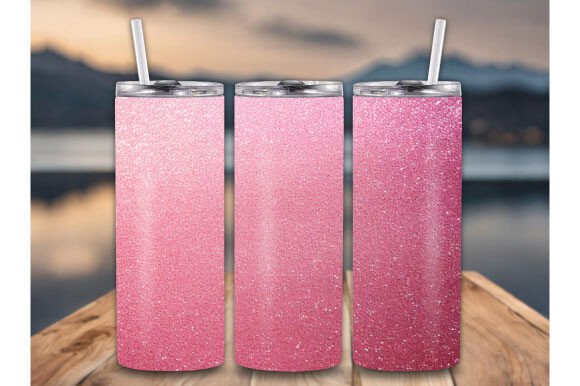 Pink Glitter Ombre Tumbler Wrap
