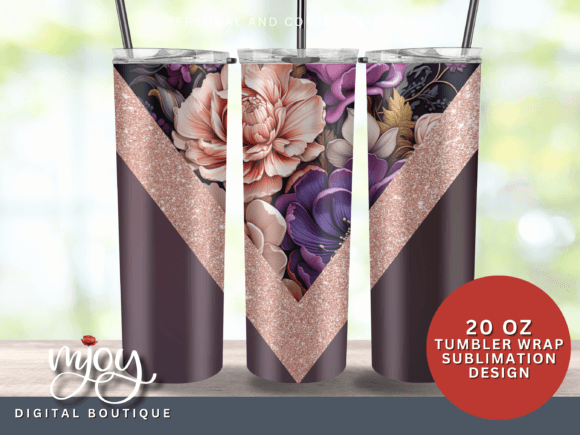 Purple Glam Tumbler Wrap 20oz