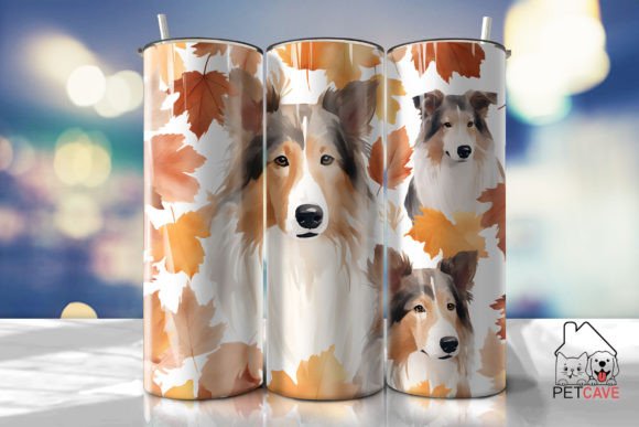 Rough Collie Tumbler Wrap 1