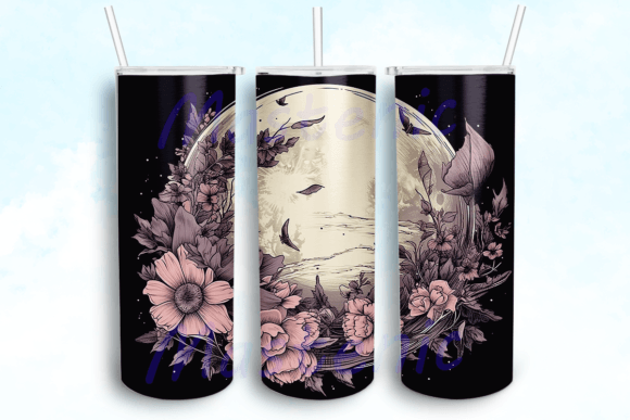 Spooky Celestial Bats Tumbler PNG