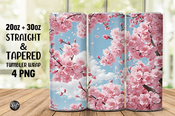 Spring Cherry Blossoms Tumbler Wrap Desi