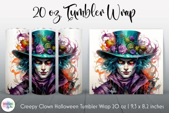 Vintage Clown Face Halloween Tumbler PNG