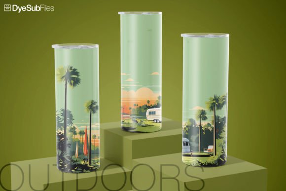 Vintage RV Camping Outdoors Tumbler Wrap