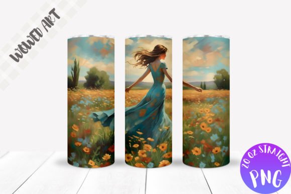 Watercolor Girl Tumbler Wrap