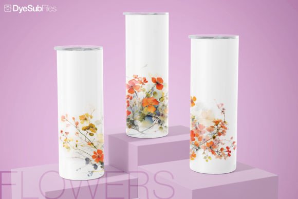 Watercolor Wild Flower Tumbler Wrap
