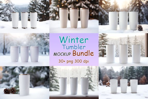 Winter Tumbler Mockup Bundle