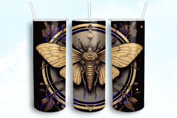 Witchy Moth Gothic Tumbler PNG